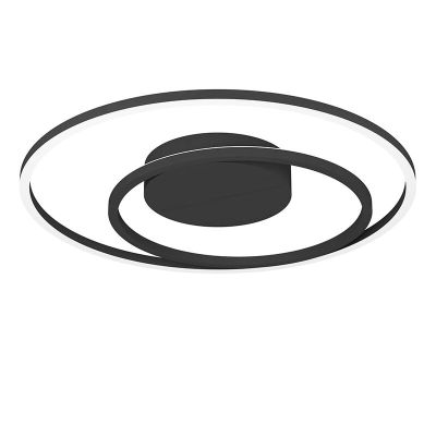 Candeeiro de teto inteligente preto de alumínio, Cecilia, 21,5W, LED RGBW