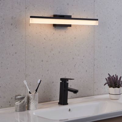 Candeeiro de parede para casa de banho preto de alumínio, Michelle, 11W, LED 3000K, IP44