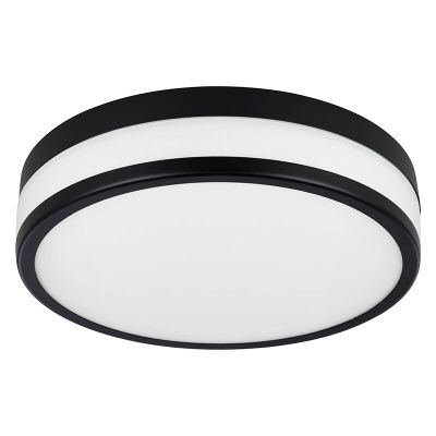 Candeeiro de teto para casa de banho preto de vidro, Jacco, 5,7W, LED 3000K, IP44