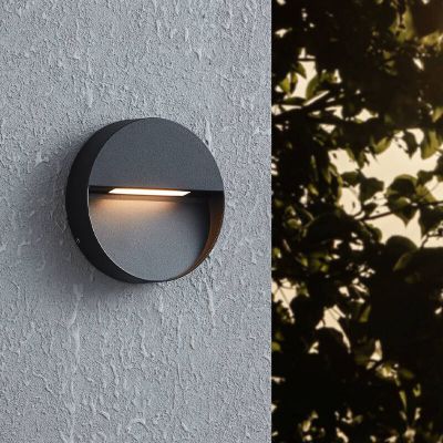 Candeeiro para exterior preto de alumínio, Lamar, 4,8W, LED ajustável de branco quente a branco frio, IP65