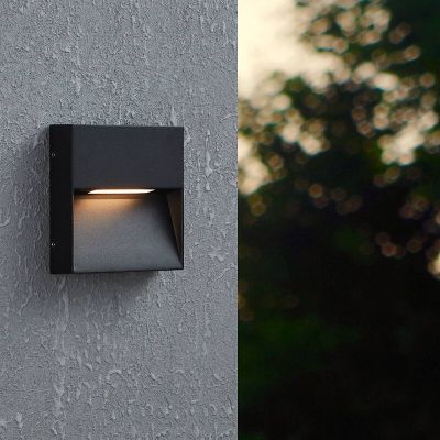 Candeeiro para exterior preto de alumínio, Lamar, 4,8W, LED ajustável de branco quente a branco frio, IP65