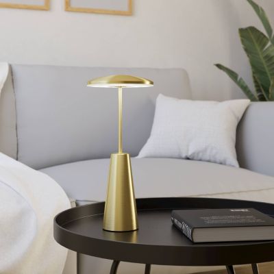 Candeeiro de mesa dourado de aço, Ishika, 2,8W, LED white switch, IP54, com dimmer tátil