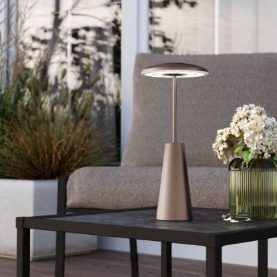 Candeeiro de mesa bronze de aço, Ishika, 2,8W, LED white switch, IP54, com dimmer tátil