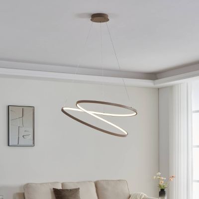 Candeeiro suspenso bege de alumínio, Ties, 42W, LED 3000K