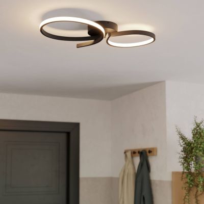 Candeeiro de teto preto de alumínio, Thekla, 21W, LED 3000K
