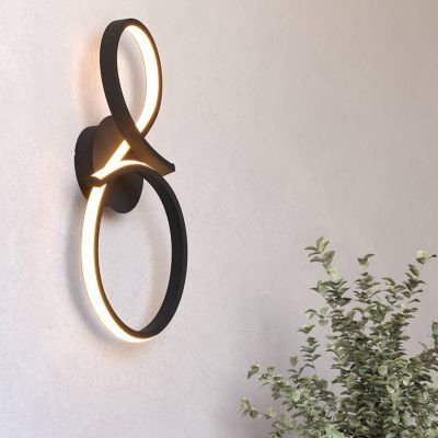 Aplique de parede preto de alumínio, Thekla, 11,4W, LED 3000K