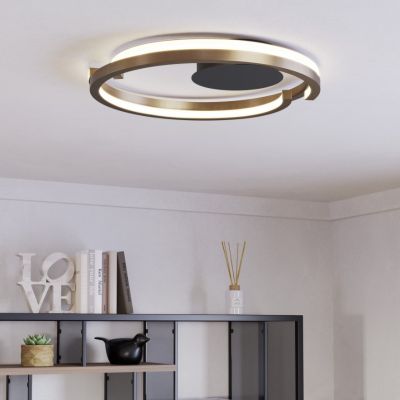Plafon cobre de plástico, Madhvi, 20W, LED ajustável de branco quente a branco frio, com comando à distância