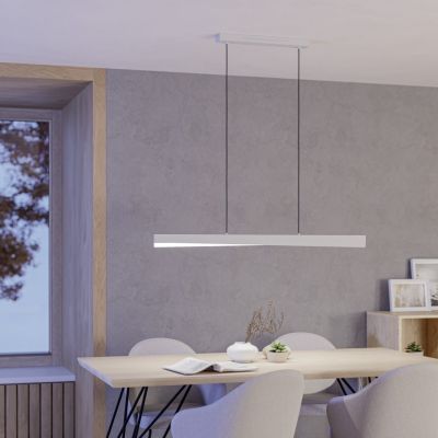 Candeeiro suspenso inteligente branco de plástico, Birkan, 19W, LED RGBW, com comando à distância