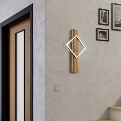 Aplique de parede design madeira, Annebel, 13W, LED 3000K