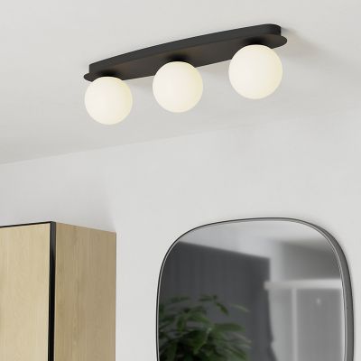 Candeeiro de teto preto de aço, Cornee, 4,2W, LED 2700K, IP44
