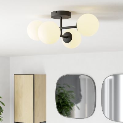 Candeeiro de teto preto de aço, Cornee, 4,2W, LED 2700K, IP44