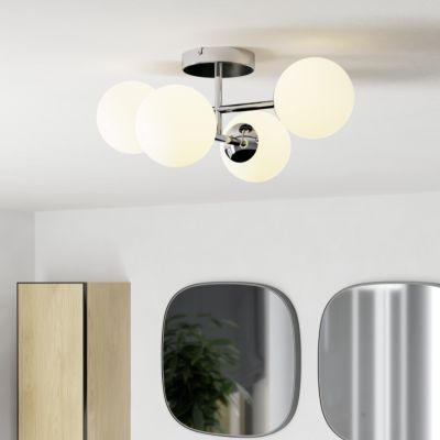 Candeeiro de teto cromo de aço, Cornee, 4,2W, LED 2700K, IP44