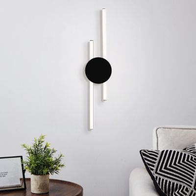 Aplique de parede preto de alumínio, Vixa, 20W, LED 3000K