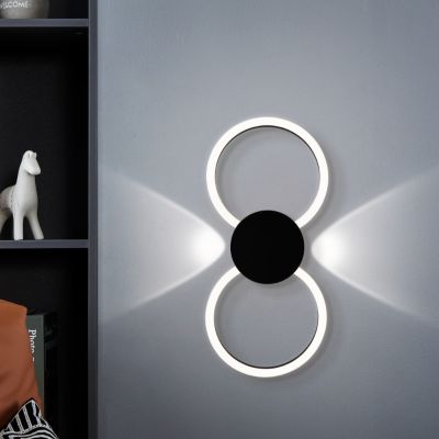 Aplique de parede preto de alumínio, Vixa, 20W, LED 3000K