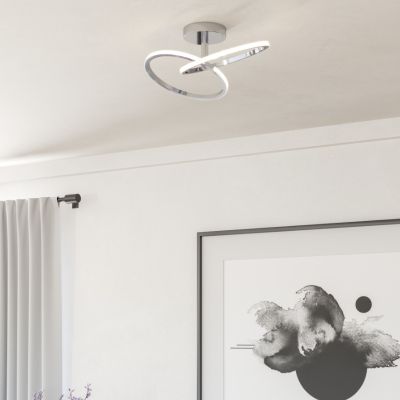 Candeeiro de teto cromo de aço, Minh, 12W, LED white switch