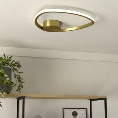 Candeeiro de teto dourado de alumínio, Minouche, 9,7W, LED white switch