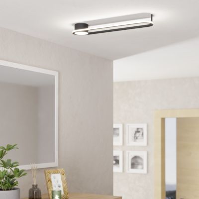Candeeiro de teto preto de aço, Constance, 24W, LED white switch