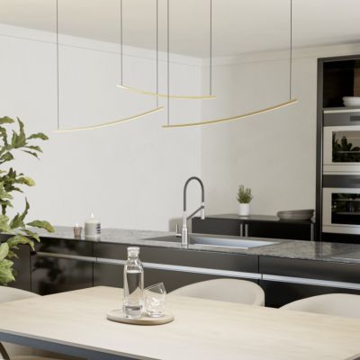 Candeeiro suspenso latão de plástico, Vilko, 22W, LED white switch