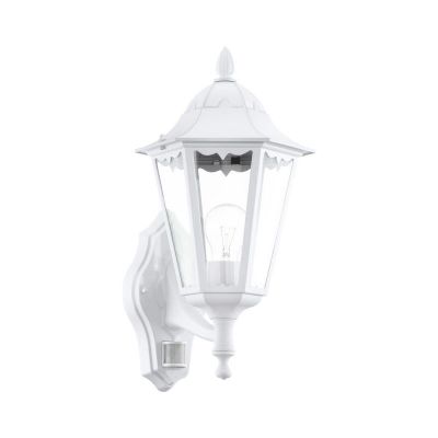 Candeeiro de parede exterior com sensor de movimento branco de alumínio, Leanna, IP44