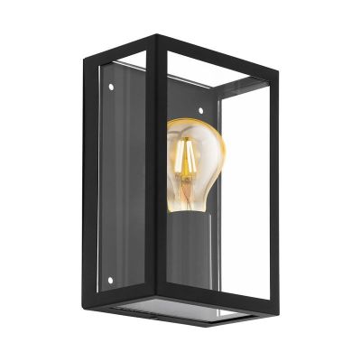 Candeeiro para exterior preto de aço, Alihan, IP44