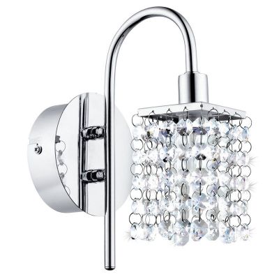 Aplique de parede cromo de cristal, Almedina, IP44