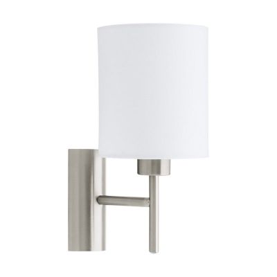 Aplique de parede branco de tecido, Abano, com interruptor