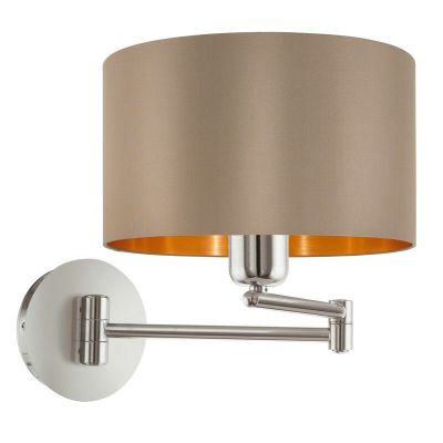 Aplique de parede dourado de tecido, Terme, com interruptor