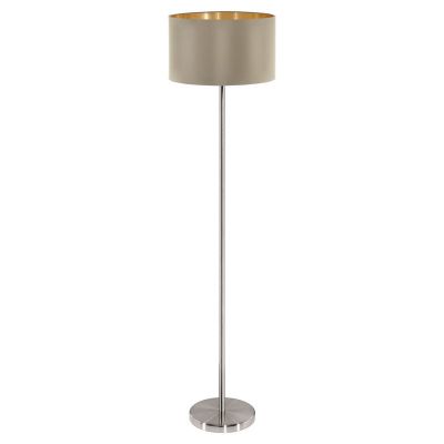 Candeeiro de pé dourado de tecido, Terme, com interruptor