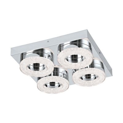 Aplique de parede cromo de plástico, Arjo, 4W, LED 3000K