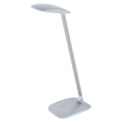 Candeeiro de secretaria prateado de plástico, Arslan, 5W, LED 4000K, com dimmer tátil