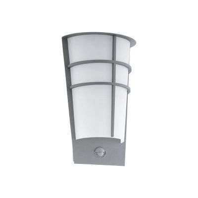 Candeeiro de parede exterior com sensor de movimento prateado de plástico, Bastiaan, IP44