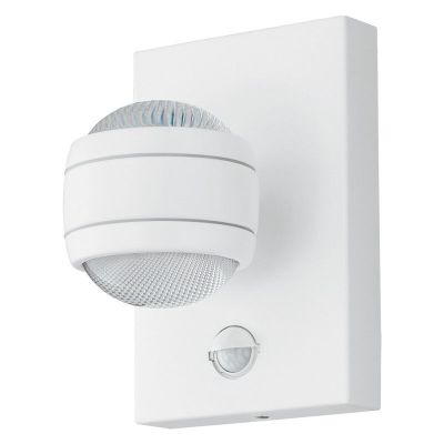 Candeeiro de parede exterior com sensor de movimento branco de plástico, Bastien, IP44
