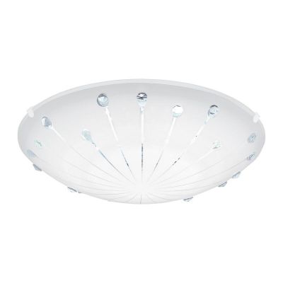 Candeeiro de teto branco de vidro, Bennet, 11W, LED 3000K