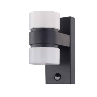 Candeeiro de parede exterior com sensor de movimento antracite de plástico, Birte, IP44