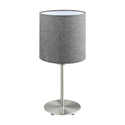 Candeeiro de mesa cinzento de tecido, Abano, com interruptor