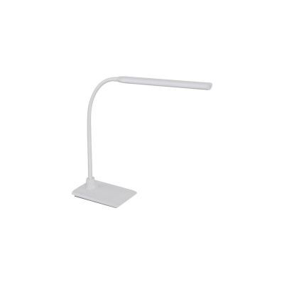 Candeeiro de secretaria branco de plástico, Brennan, 5W, LED 4000K, com dimmer tátil