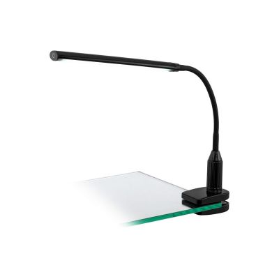Candeeiro com mola preto de plástico, Brennan, 4W, LED 4000K, com interruptor