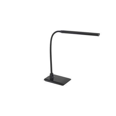 Candeeiro de secretaria preto de plástico, Brennan, 5W, LED 4000K, com dimmer tátil