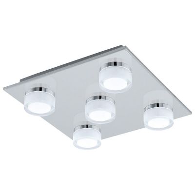 Candeeiro de teto cromo de plástico, Busra, 7W, LED 3000K, IP44