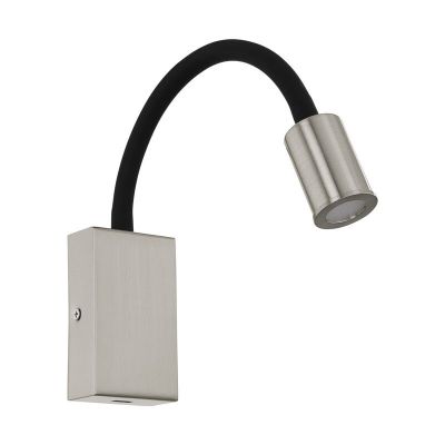 Aplique de parede níquel de plástico, Cafer, 4W, LED 3000K, com interruptor