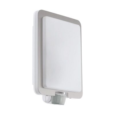 Candeeiro de parede exterior com sensor de movimento prateado de plástico, Jayce, IP44