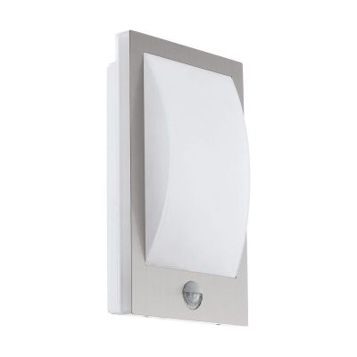Candeeiro de parede exterior com sensor de movimento prateado de plástico, Lyam, IP44