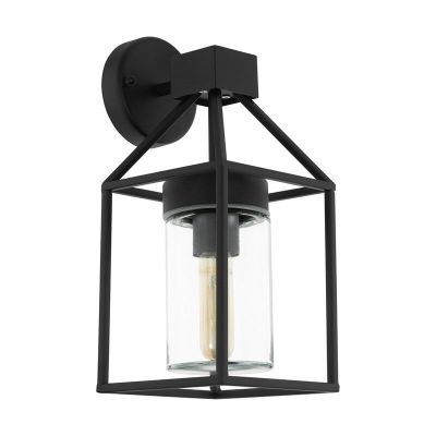 Candeeiro para exterior preto de metal, Riff, IP44