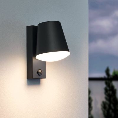 Candeeiro de parede exterior com sensor de movimento antracite de metal, Aiden, IP44