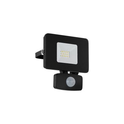 Candeeiro de parede exterior com sensor de movimento preto de alumínio, Joey, IP44