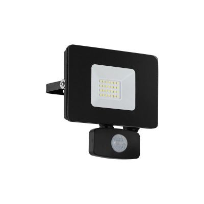 Candeeiro de parede exterior com sensor de movimento preto de alumínio, Joey, IP44