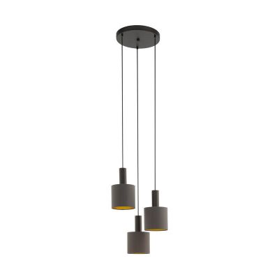 Candeeiro suspenso castanho de metal, Mies
