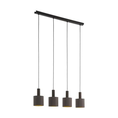 Candeeiro suspenso castanho de metal, Mies