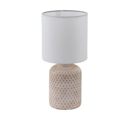 Candeeiro de mesa de cerâmica branco, Angele, com interruptor