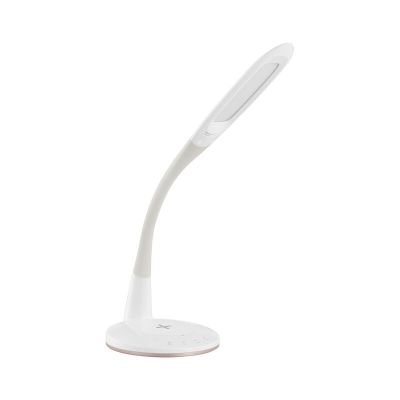 Candeeiro de mesa branco de plástico, Yannis, 3W, LED ajustável de branco quente a branco frio, com interruptor